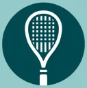 Squash Court Finder logo showing a stylised squash racket
